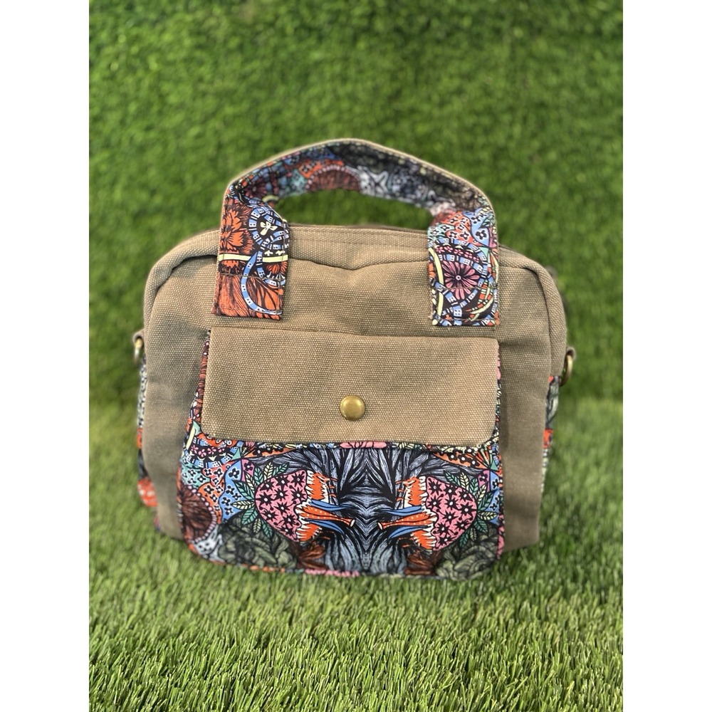 Black Butterfly Canvas Sci-fi Handbag Satchel‎ Bag Bohemian Print Boho